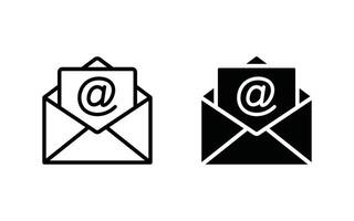 email icon set. envelope mail icon illustration vector
