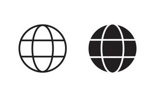 Globe icon, web icon illustration for web, ui, and mobile apps vector