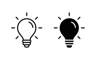 Lightbulb Icon Set. Bulb lamp icon, Lamp icons, Idea light bulb icon illustration vector