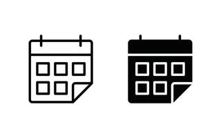 Calendar icon. Set of calendar sign and symbols illustration vector