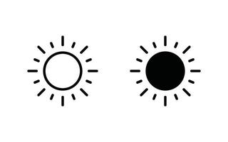Sun icon set, Brightness icon vector