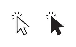 Cursors icons click set. Cursors icon click, Clicking cursor, pointing hand click icon illustration vector