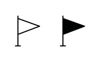 Set of flag line icon vector