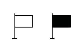 Set of flag line icon vector