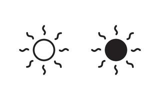 Sun icon set, Brightness icon vector