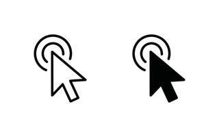 Cursors icons click set. Cursors icon click, Clicking cursor, pointing hand click icon illustration vector