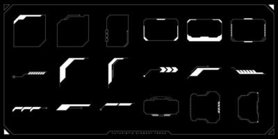 Scifi futuristic hud dashboard display virtual reality technology screen. Futuristic User Interface set. Statistics, data information infographic. vector