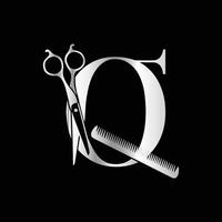 This luxurious and elegant initial O scissors logo is designed for barbershops and salons, retaining its beauty even when scaled down or used in black and white. vector