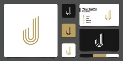 Letter J logo design with creative concept and business card. Premium vector
