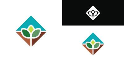 Creative nature logo design. Premium vector