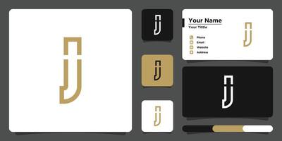 Letter J logo design with creative concept and business card. Premium vector