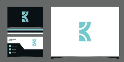 Letter K logo design with creative concept and business card. Premium vector