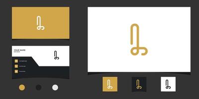Letter L logo design with creative concept and business card. Premium vector