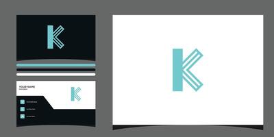 Letter K logo design with creative concept and business card. Premium vector