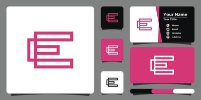 Letter e logo design with creative concept and business card. Premium vector