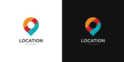 Logo design targeting a person's location or location. Premium vector