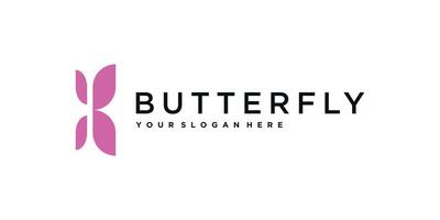 Butterfly logo design in the shape of the letter b. Premium vector