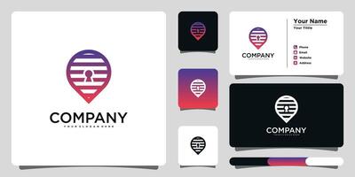 Key location logo design template with gradient unique. Premium vector