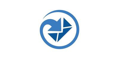 logo design envelope, email, log in, circle, arrow, logo design template, symbol, icon, , creative, idea. vector