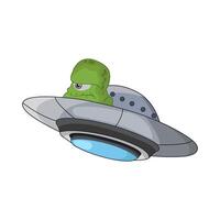 illustration of ufo with alien vector
