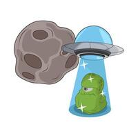 illustration of ufo with alien vector