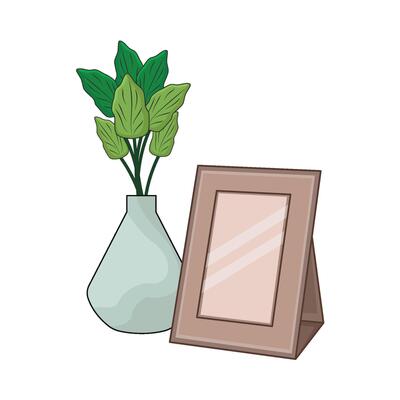 illustration of frame with vase