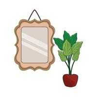illustration of frame with vase vector