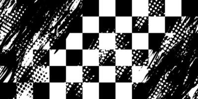 illustration of abstract racing background with checkerboard brush texture grunge halftone vector