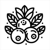 simple celan line art illustration of blueberries or cranberries vector