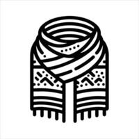 hand-drawn line illustration of scarf vector