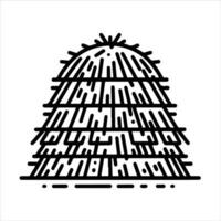 simple celan line art illustration of haystack vector