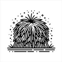 simple celan line art illustration of haystack vector