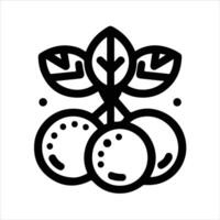 simple celan line art illustration of blueberries or cranberries vector