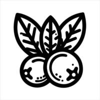simple celan line art illustration of blueberries or cranberries vector