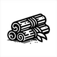 simple celan line art illustration of cinnamon vector