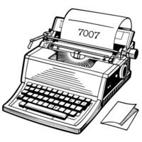 an old typewriter with a paper and a piece of paper vector