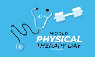 World Physical therapy day. background, banner, card, poster, template. illustration. vector