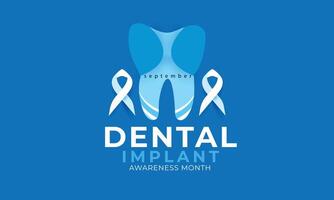 dental implante conciencia mes. fondo, bandera, tarjeta, póster, modelo. ilustración. vector