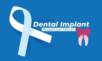 dental implante conciencia mes. fondo, bandera, tarjeta, póster, modelo. ilustración. vector