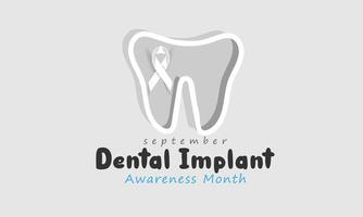 dental implante conciencia mes. fondo, bandera, tarjeta, póster, modelo. ilustración. vector