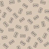 Outline Razor Blade Seamless Pattern illustration for Print, Wallpaper, Decoration. vector