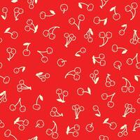 Outline Bunch of Cherry Seamless Pattern illustration Design vector