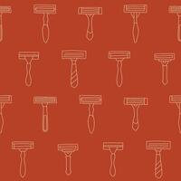Outline Collection of Razor Seamless Pattern illustration for Print, Wallpaper, Decoration. vector