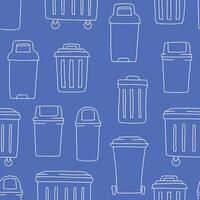 Outline Collection of Bin Seamless Pattern illustration Design vector