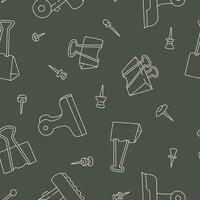 Outline Paperclip Pin Button Seamless Pattern illustration for Print, Wallpaper, Decoration. vector