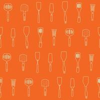 Outline Collection of Spatula Seamless Pattern illustration Design vector