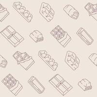 Outline Collection of Chocolate Seamless Pattern illustration Design vector