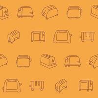 Outline Collection of Toaster Seamless Pattern illustration Design vector