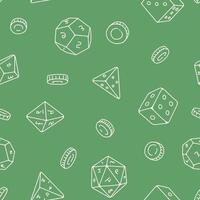 Outline Dice Coin Game Seamless Pattern illustration for Print, Wallpaper, Decoration. vector