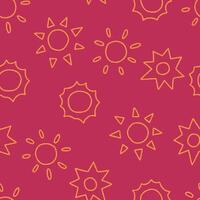 Outline Bunch of Sun Seamless Pattern illustration Design vector